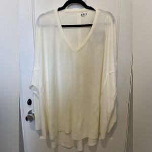 NWT Able Clothing v neck oversized tunic. Ivory color, size 2X